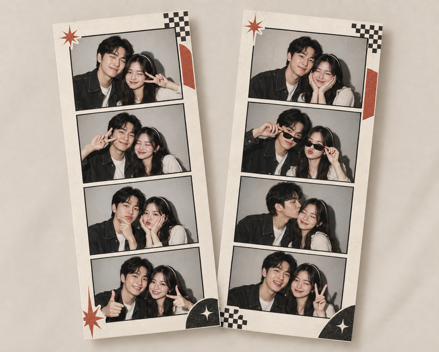 Contoh frame photobooth tema Retro Flash